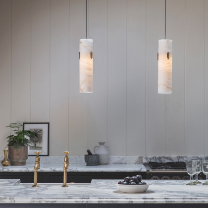 Alabaster Pendant Light with Deco