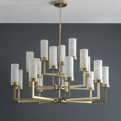 Three Tier Compass Chandelier with Alabaster