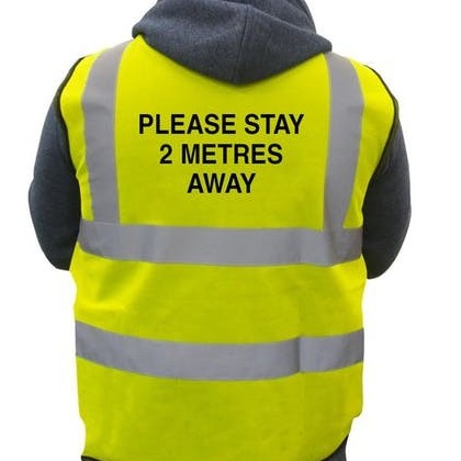 HiVis Vest Please Stay 2 Metres Away
