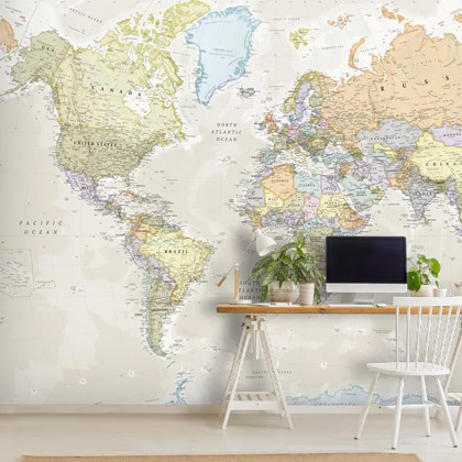 Classic World Map Wallpaper Mural