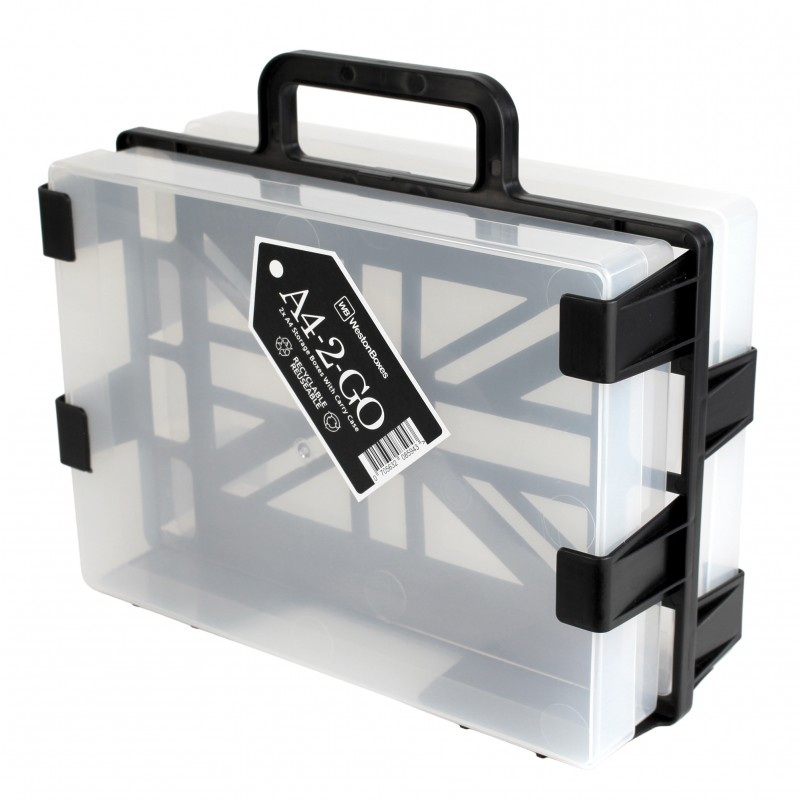WestonBoxes Craft Storage Box Carrier 'A4-2-GO' - Made in Britain